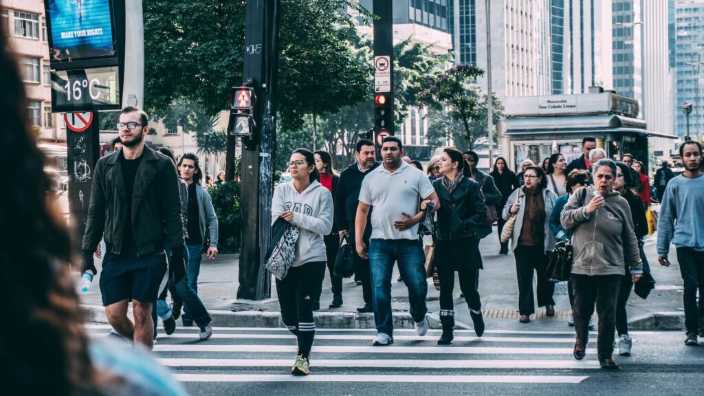 People walking in a street